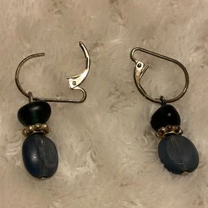 Black stone drop earrings